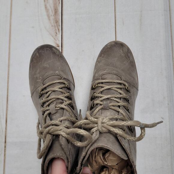 Sorel Joan uptown leather nubuck waterproof wedges wood boots booties - Picture 4 of 7